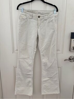 American Eagle Y2K Pants 4 | Low Rise Cream Corduroy Flare